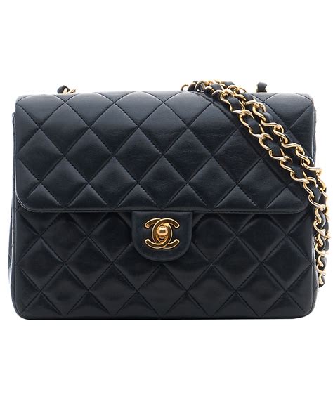 chanel black classic quilted shoulder handbag